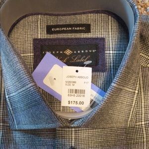 100% Cotton charcoal and light gray plaid shirt